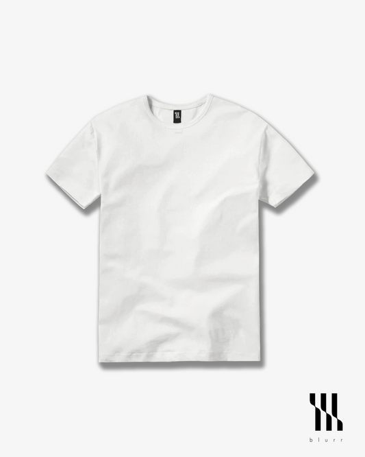 White T-shirt - Short Sleeve Crew Neck Straight Bottom