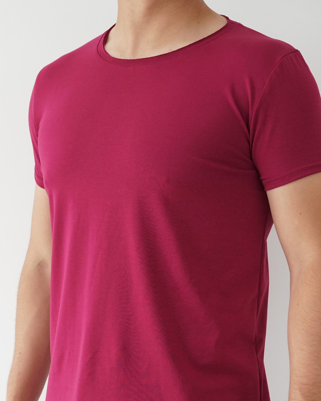 Cherry Wine T-shirt - Short Sleeve Wide Neck Straight Bottom