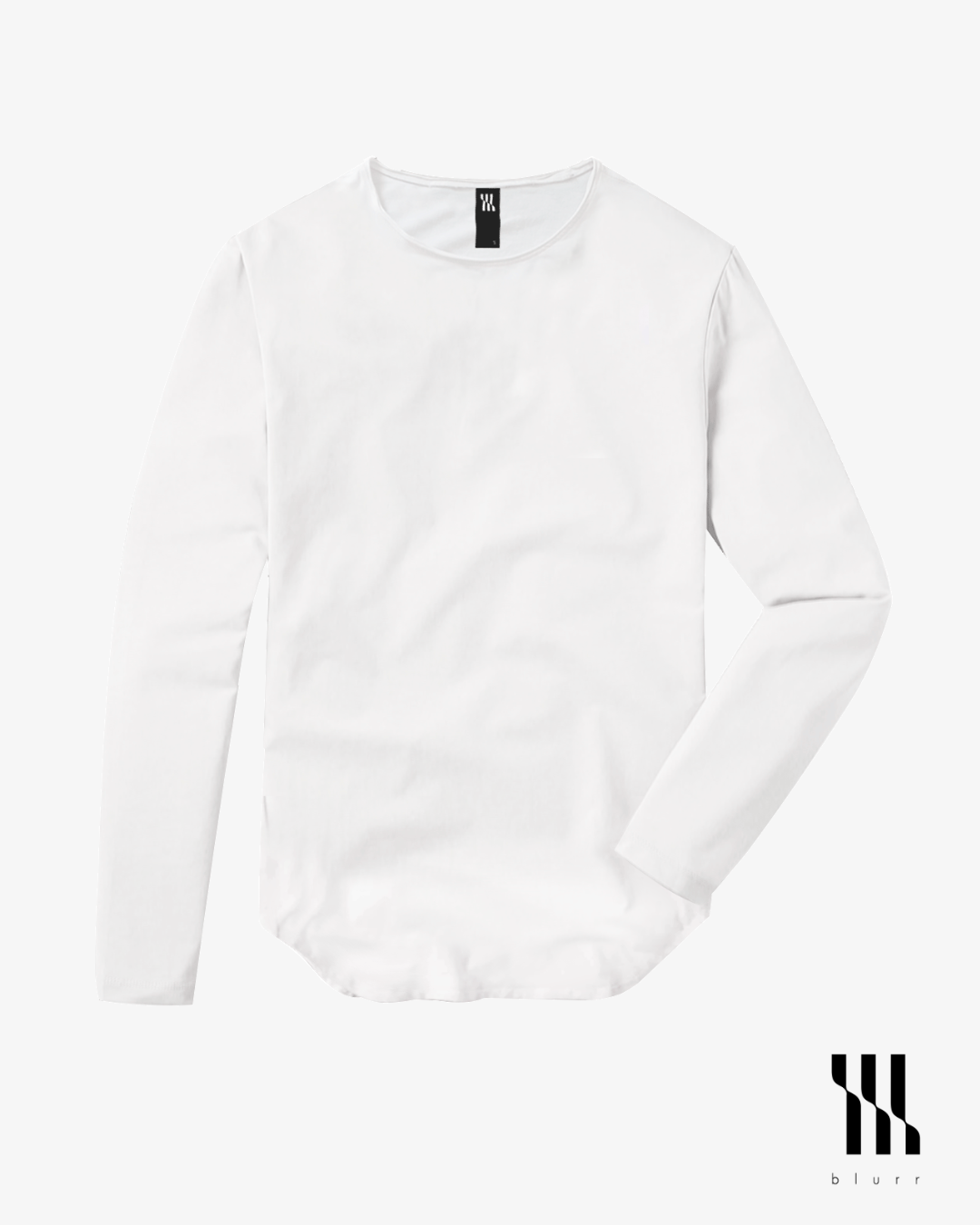 White T-shirt - Long Sleeve Wide Neck Original Bottom