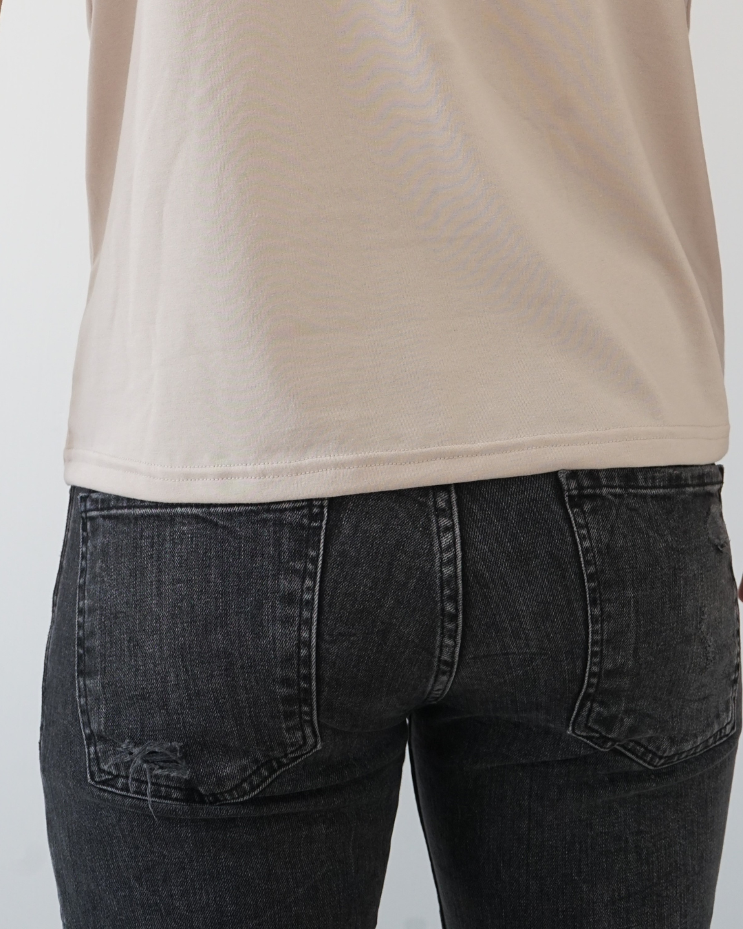 Sand T-shirt - Short Sleeve Wide Neck Straight Bottom