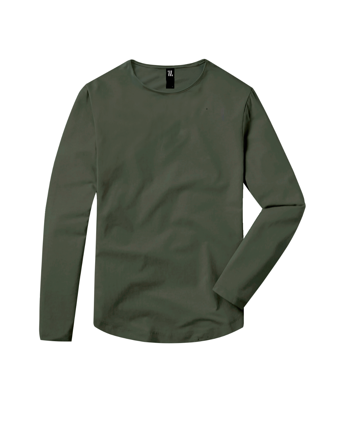 Playera Military Green - Cuello abierto inferior curvo