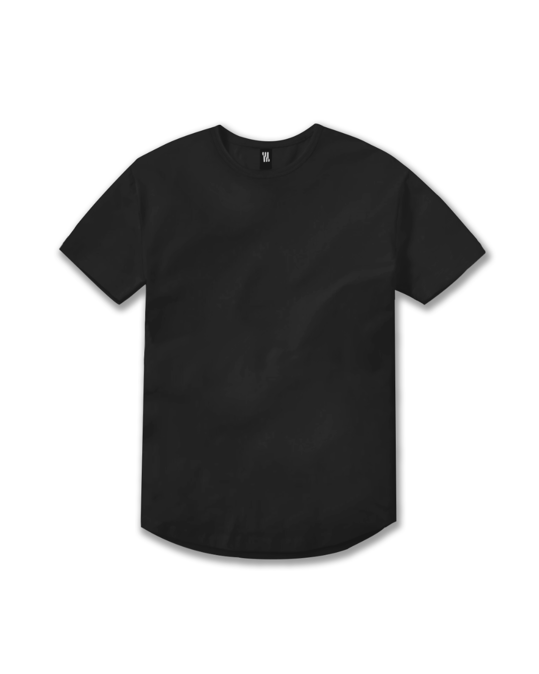 Playera All Black - Cuello crew inferior curvo