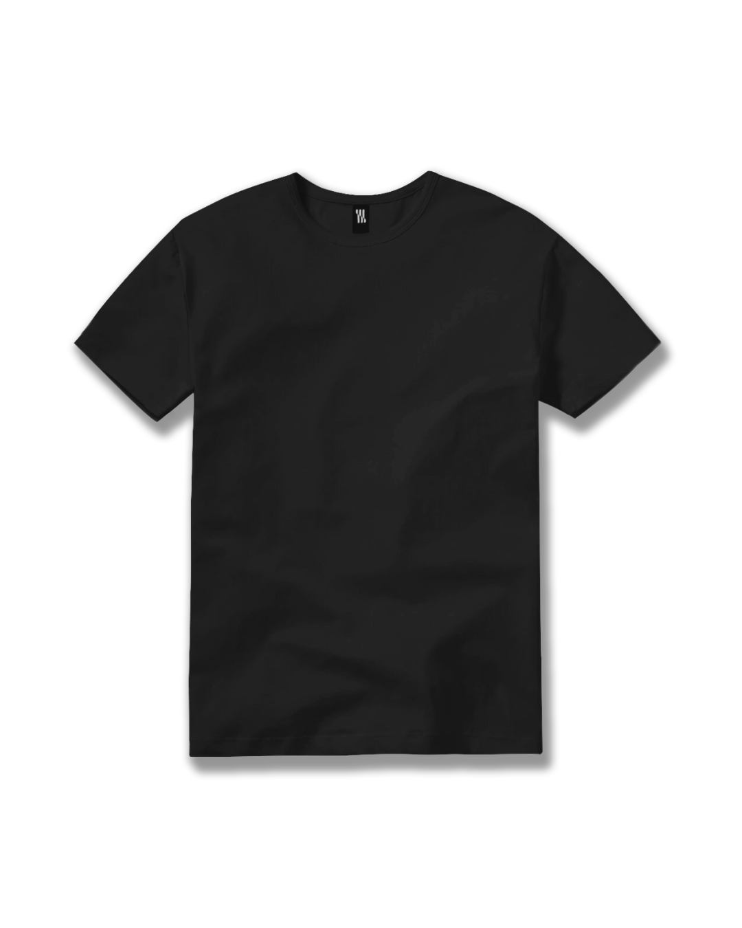 Playera All Black - Cuello crew inferior recto