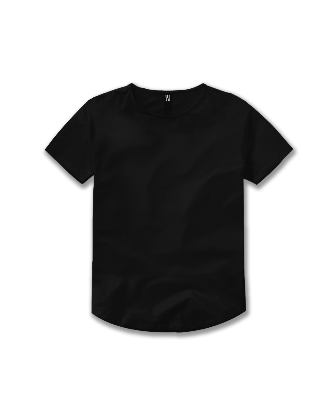 Playera All Black - Cuello abierto inferior curvo