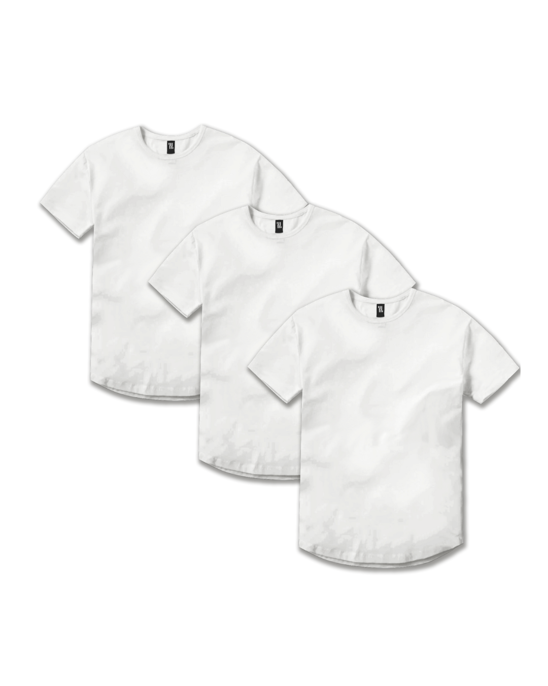 Pack x3 - Pure White Crew Curved