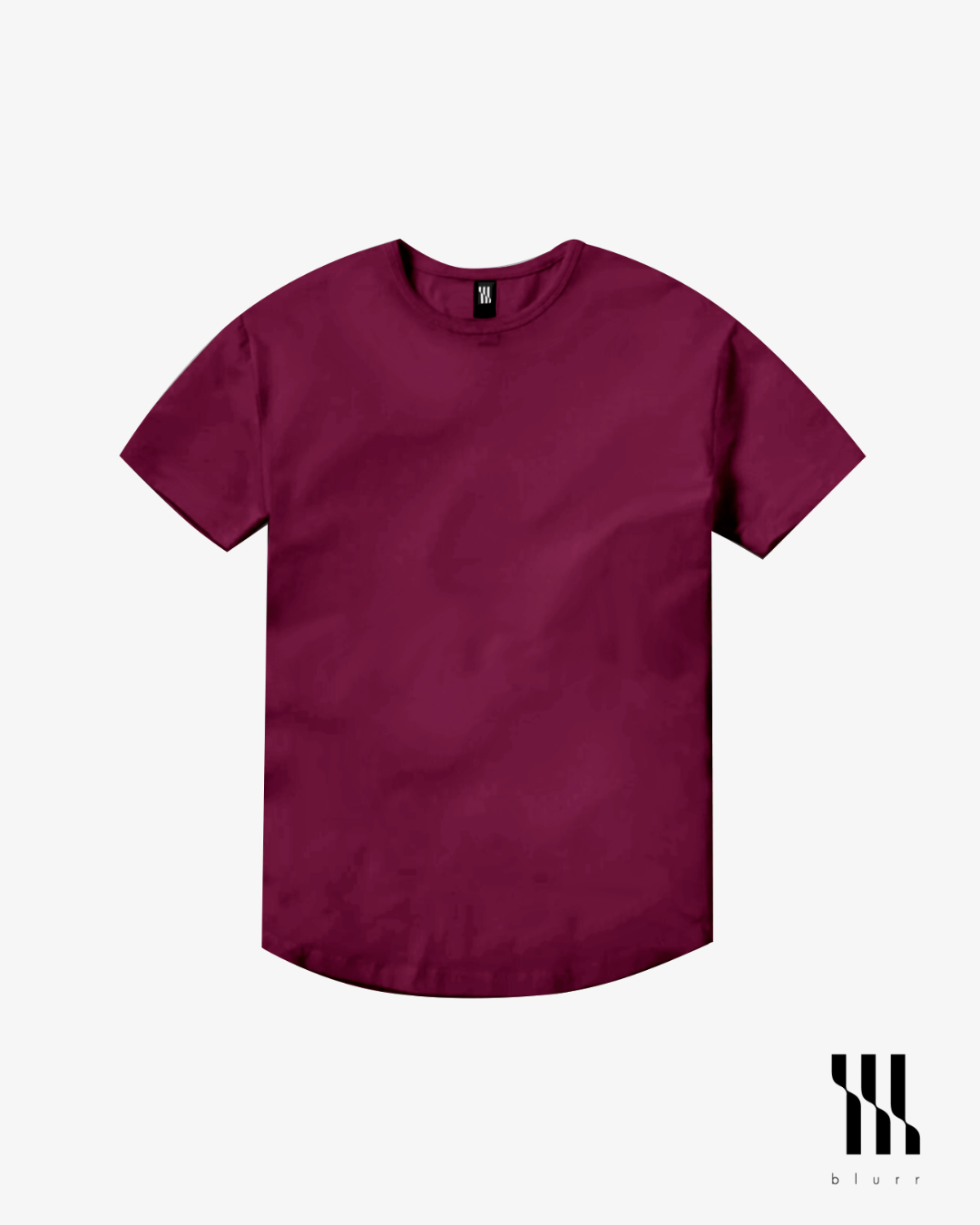 Cherry Wine T-shirt - Short Sleeve Crew Neck Curved Bottom
